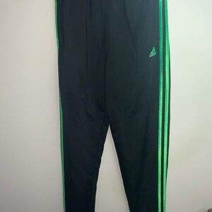 Adidas Black Pants with Neon Green Accents